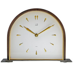 Dunhill Late Art Deco Rosewood & Gilt Brass Desk Clock