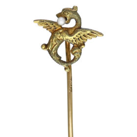 14K Yellow Gold Griffin Stickpin By J. Solinger & Co.