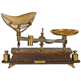 American Henry Troemner Balance Beam Scale With Rouge Marble & Brass Claw Feet