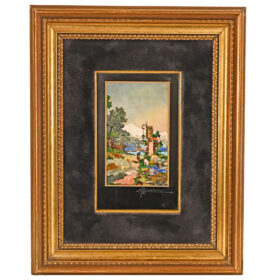 Italian Pietra Dura Pastoral Landscape Signed Giovanni Montelatici