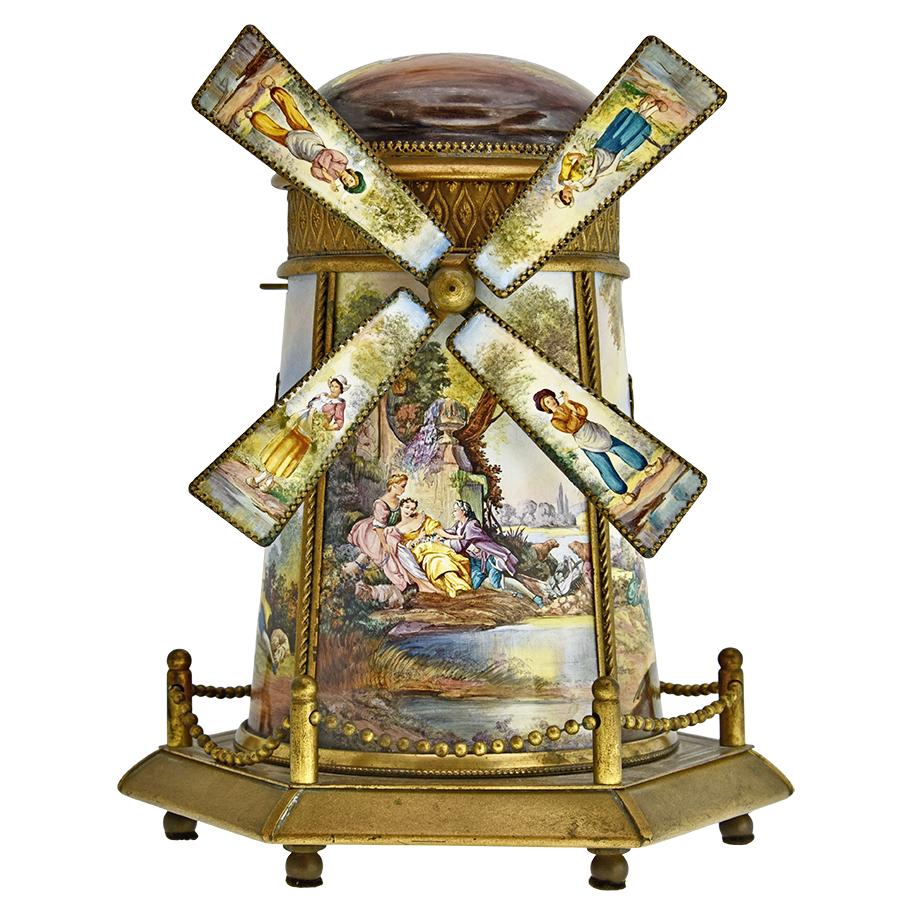 Swiss Windmill Musical Jewelry Box - Renaissance Antiques