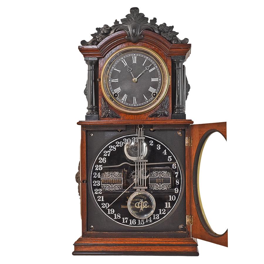 No. 31/2 Parlor Double Dial Calendar Clock By The Ithaca Calendar