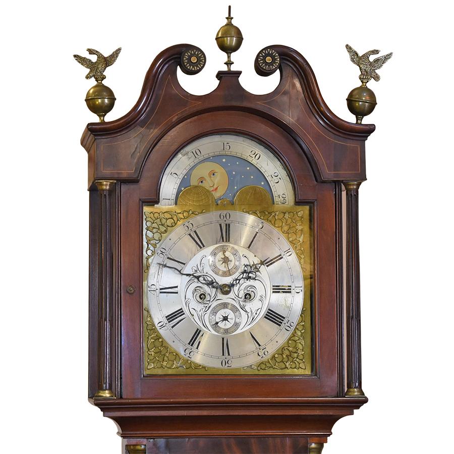 English Mahogany Tall Case Clock Renaissance Antiques