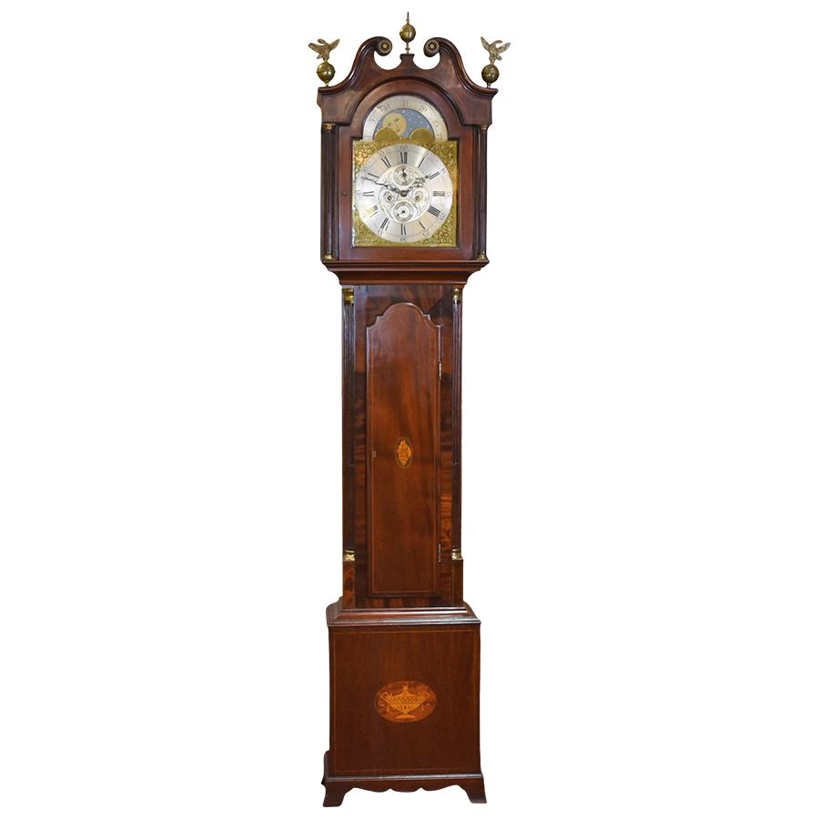 English Mahogany Tall Case Clock Renaissance Antiques