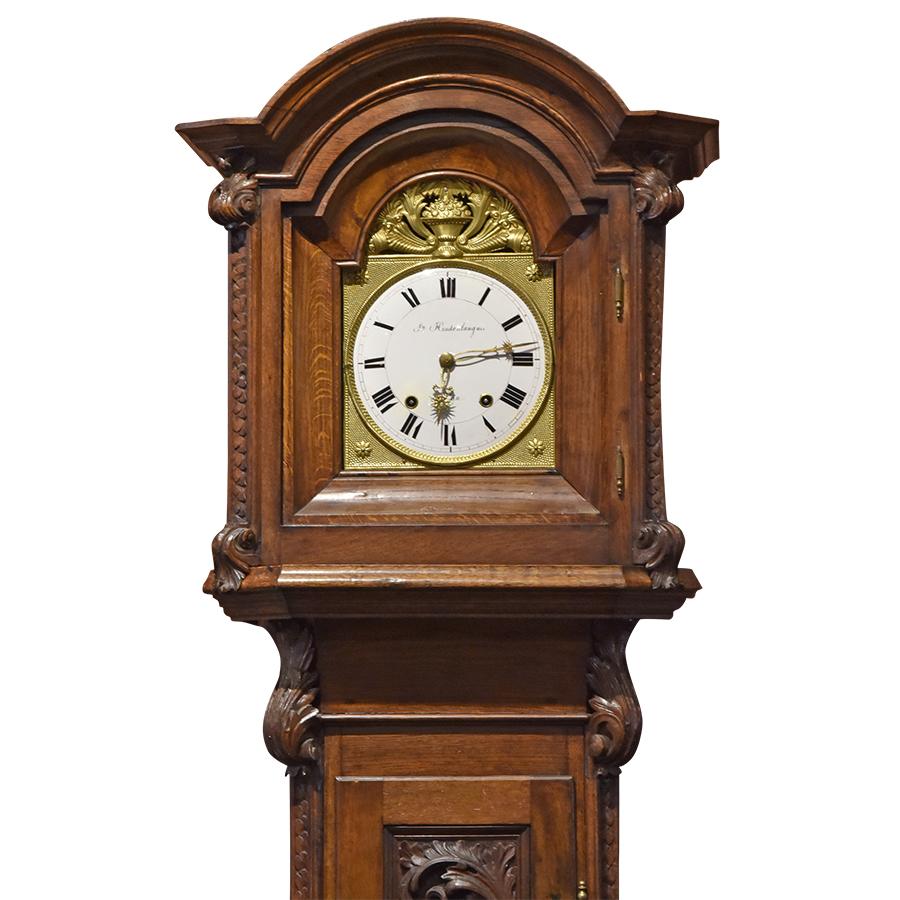French Monumental Hand Carved Tall Case Clock Renaissance Antiques