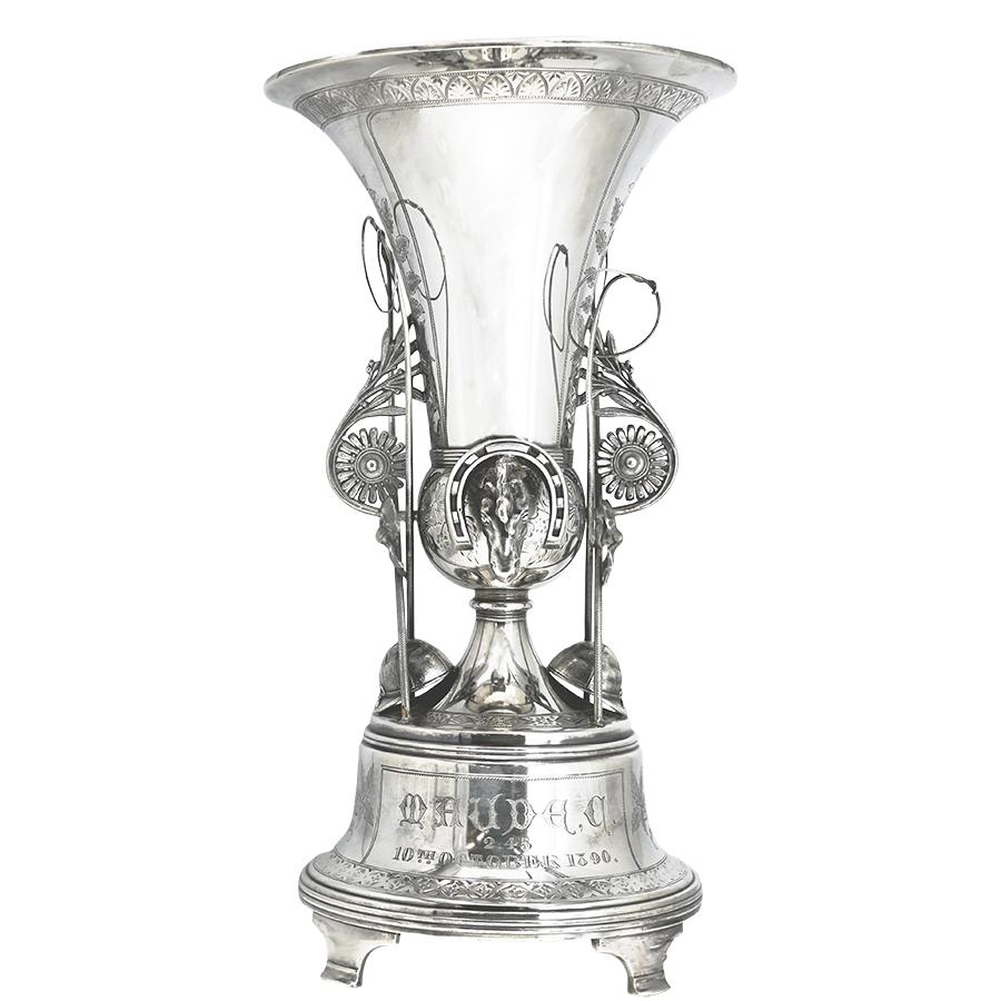 American Exceptional Silver Plate Equestrian Trophy - Renaissance Antiques