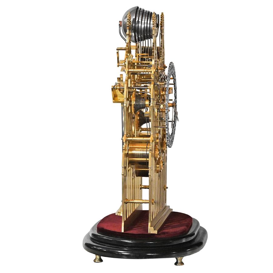 Rare English Three-Train Balance Wheel Skeleton Clock by Evans of ...
