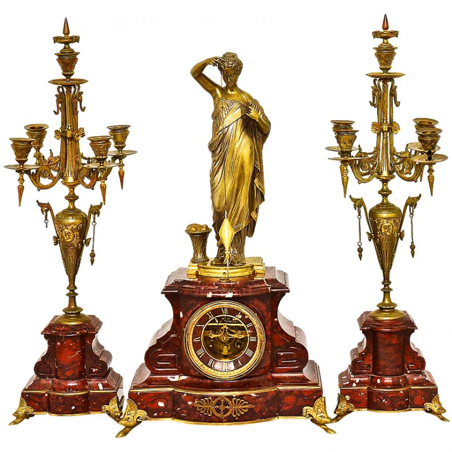 French Rare Conical Pendulum Mystery Clock Renaissance Antiques