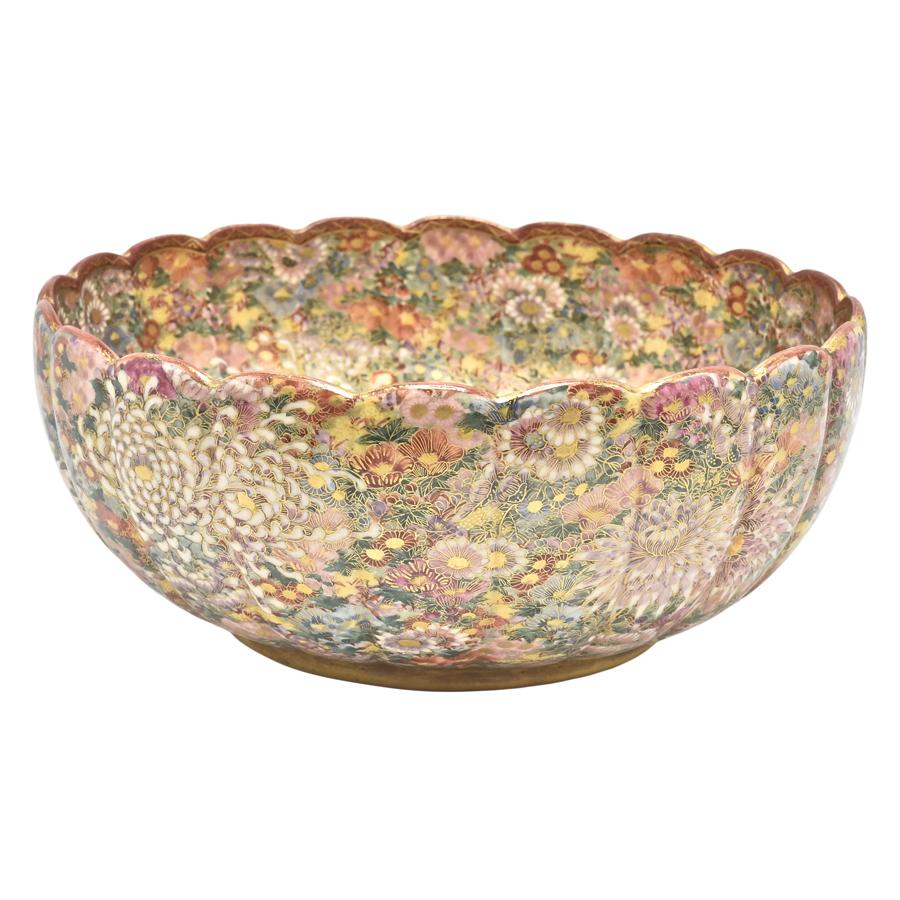 Japanese Exceptional Millefiori Satsuma Bowl Renaissance Antiques