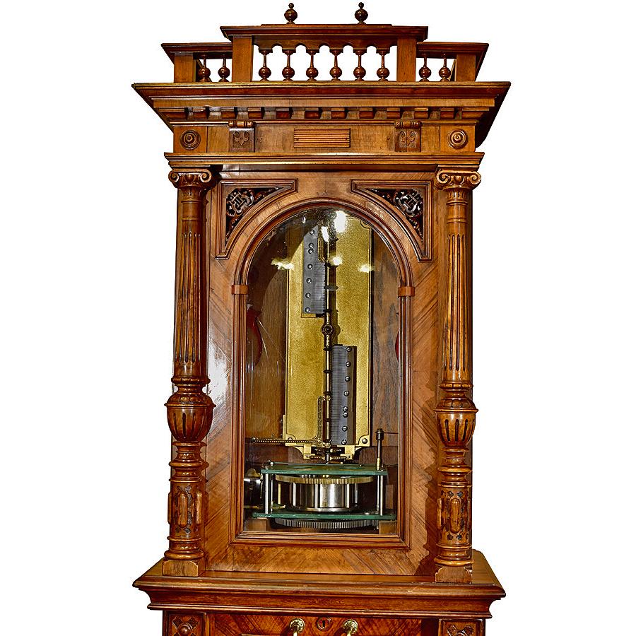 German Symphonion 25 1/4" Double Comb Upright Disc Music Box